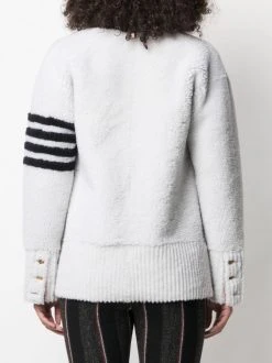 Thom Browne 4-Bar stripe shearling cardigan