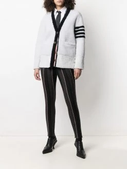 Thom Browne 4-Bar stripe shearling cardigan