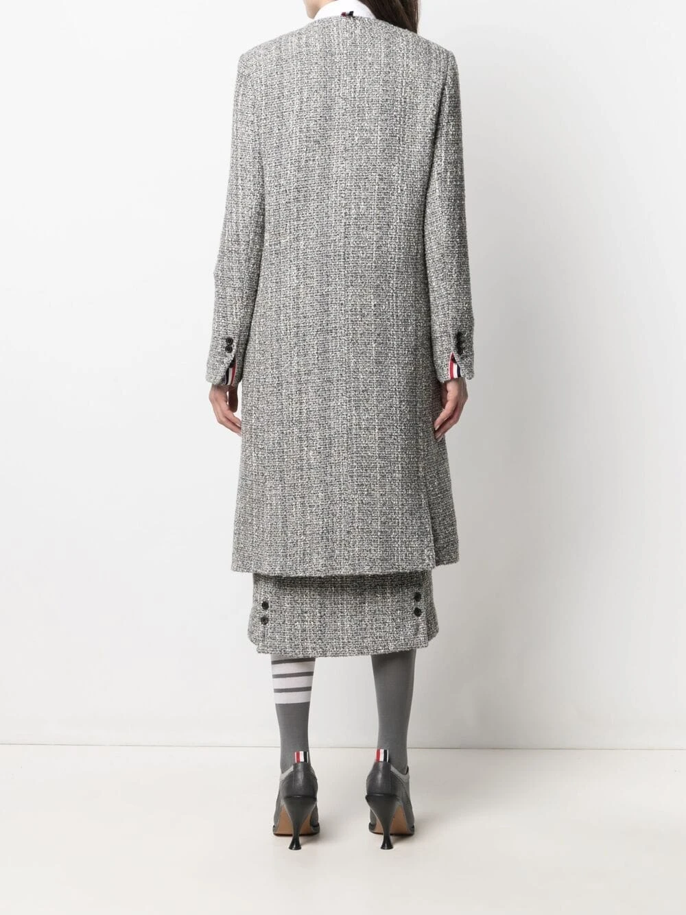 New π Thom Browne Tweed cardigan overcoat single breasted coats of women βοΈ 4 Thom Browne tweed cardigan overcoat