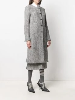 New π Thom Browne Tweed cardigan overcoat single breasted coats of women βοΈ 9 Thom Browne tweed cardigan overcoat