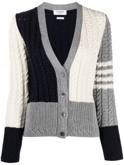 Thom Browne 4-Bar cable-knit cardigan
