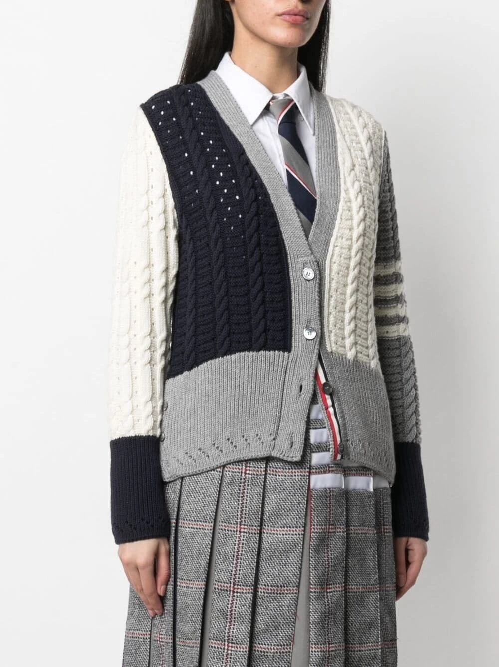 Hot Sale ✨ Thom Browne 4 Bar cable knit cardigan cardigans of women 🔥 3 Thom Browne 4-Bar cable-knit cardigan