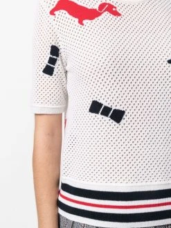 Thom Browne Hector-icon mesh T-shirt