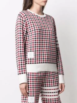 Thom Browne 4-Bar stripe checked sweatshirt