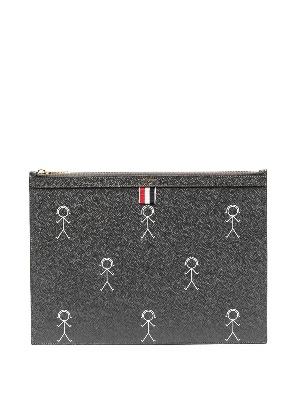 Best Pirce π Thom Browne Stick figure print clutch bag clutch bags of women π 1 Thom Browne stick figure-print clutch bag