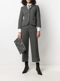 Thom Browne stick figure-print clutch bag