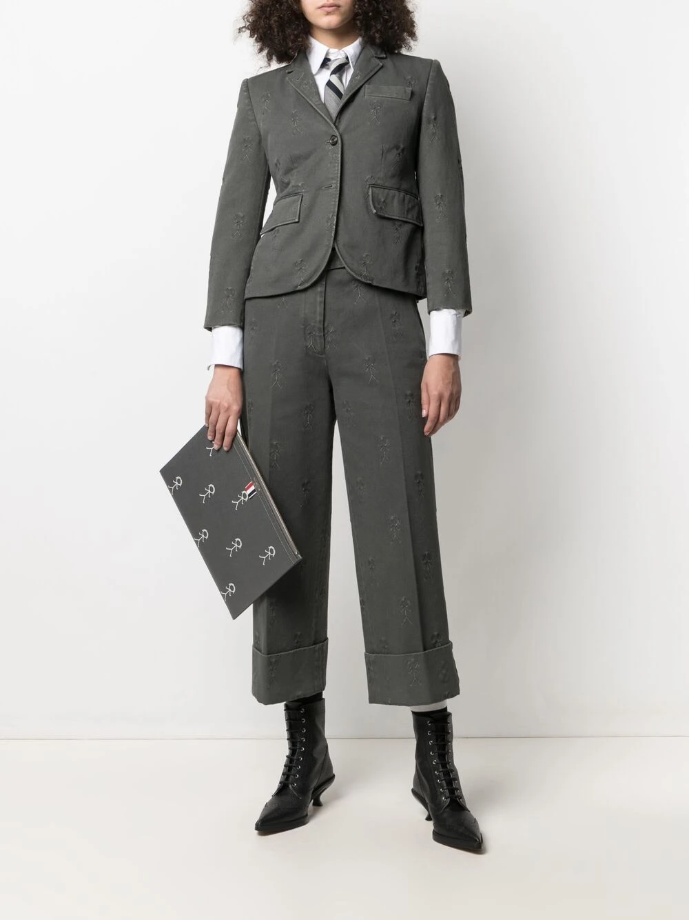 Best Pirce π Thom Browne Stick figure print clutch bag clutch bags of women π 2 Thom Browne stick figure-print clutch bag