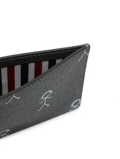 Thom Browne graphic-print grosgrain-loop cardholder