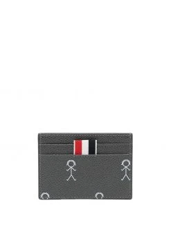Thom Browne graphic-print grosgrain-loop cardholder