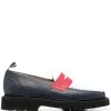 Thom Browne contrast panel pebbled loafers