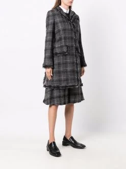 Thom Browne checked single-breasted coat