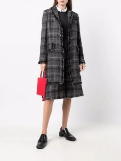 Thom Browne checked single-breasted coat