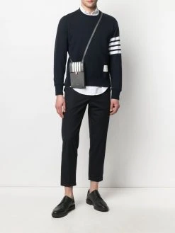Thom Browne four-bar stripe phone bag