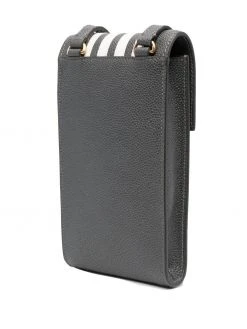 Thom Browne four-bar stripe phone bag