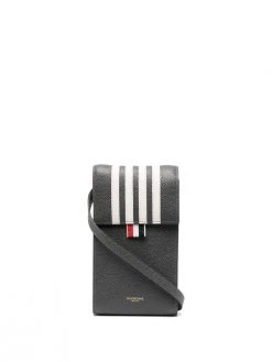 Thom Browne four-bar stripe phone bag