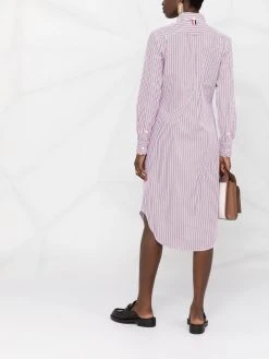 Cheapest ✔️ Thom Browne RWB stripe shirtdress day🔥 dresses of women ⌛ 11 Thom Browne RWB-stripe shirtdress