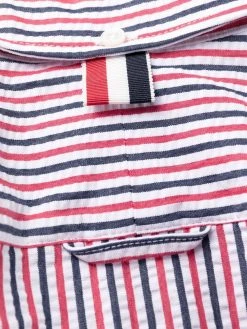 Cheapest ✔️ Thom Browne RWB stripe shirtdress day🔥 dresses of women ⌛ 15 Thom Browne RWB-stripe shirtdress