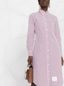 Cheapest ✔️ Thom Browne RWB stripe shirtdress day🔥 dresses of women ⌛ 12 Thom Browne RWB-stripe shirtdress