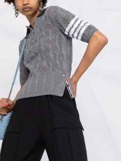 Thom Browne open-knit polo shirt