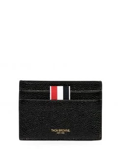 Thom Browne grosgrain-tab leather cardholder