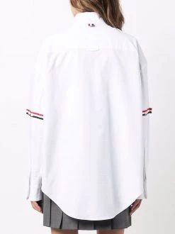Thom Browne button-collar grosgrain armband shirt