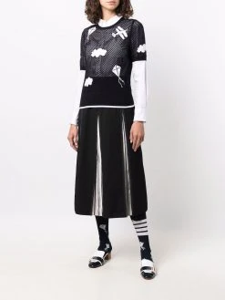 Thom Browne Sky Icons mesh T-shirt