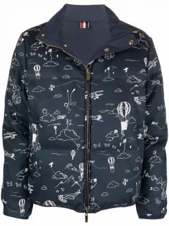 Thom Browne reversible illustration-print padded jacket