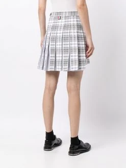 Thom Browne tartan-check tweed mini skirt