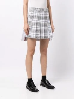 Thom Browne tartan-check tweed mini skirt