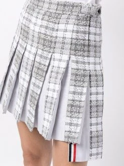 Thom Browne tartan-check tweed mini skirt