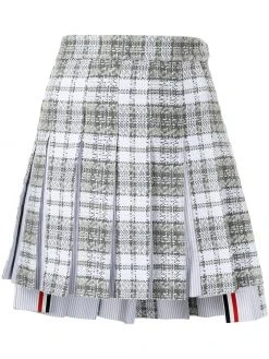 Thom Browne tartan-check tweed mini skirt