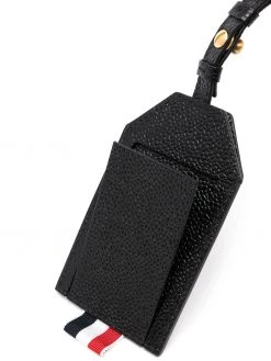 Thom Browne logo lettering leather travel hangtag