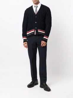Thom Browne cable-knit wool-mohair cardigan