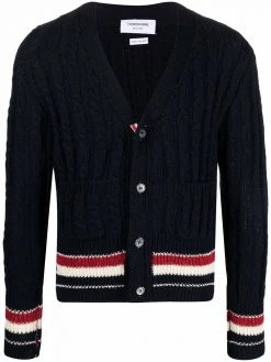 Thom Browne cable-knit wool-mohair cardigan