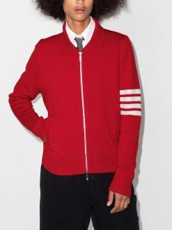 Thom Browne 4-Bar stripe zip-up bomber jacket