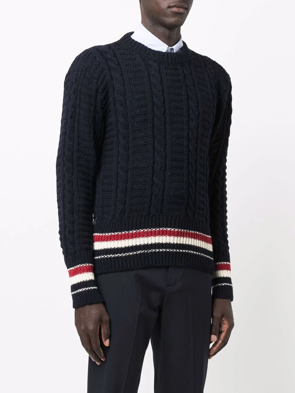 Coupon β Thom Browne Cable knit long sleeve jumper knitted sweaters of men π 3 Thom Browne cable-knit long-sleeve jumper