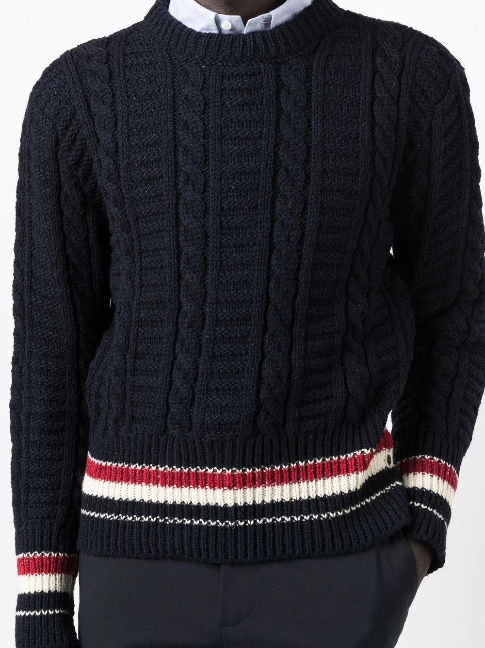 Coupon β Thom Browne Cable knit long sleeve jumper knitted sweaters of men π 5 Thom Browne cable-knit long-sleeve jumper