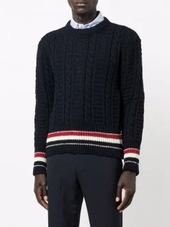 Thom Browne cable-knit long-sleeve jumper