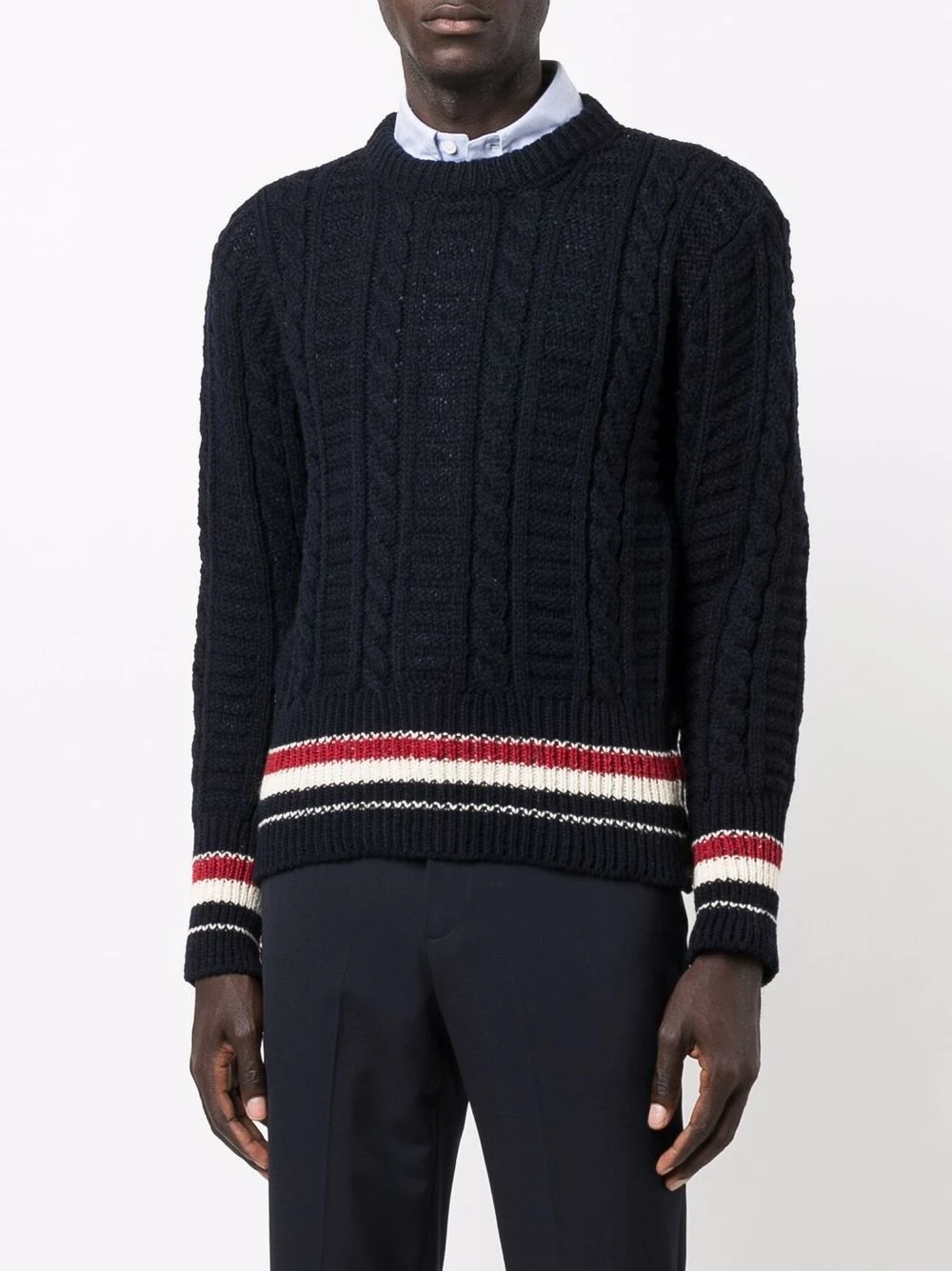 Coupon β Thom Browne Cable knit long sleeve jumper knitted sweaters of men π 2 Thom Browne cable-knit long-sleeve jumper