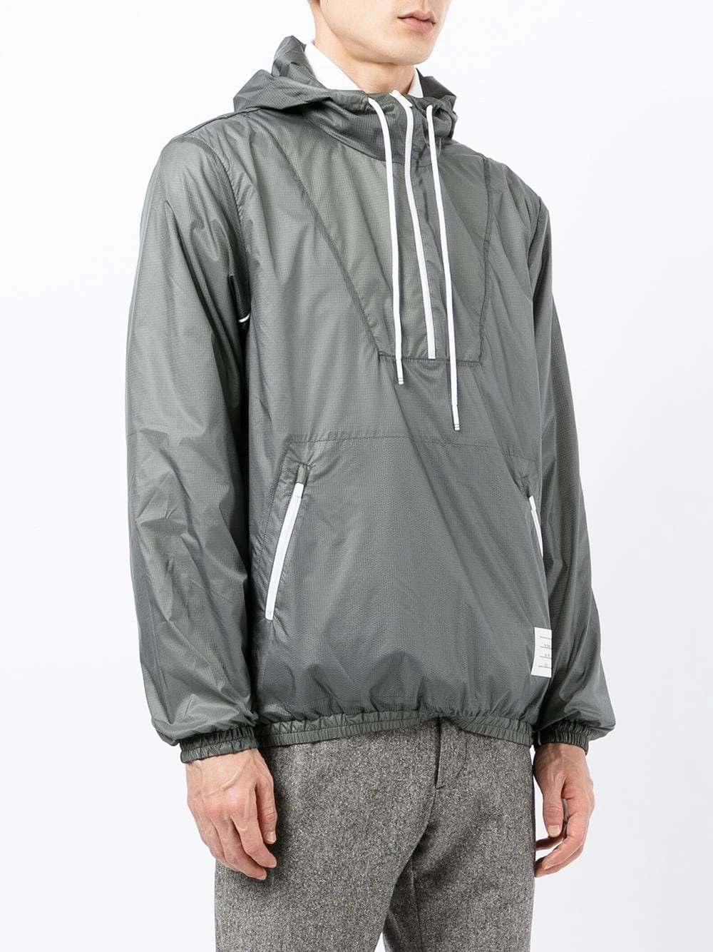 Promo 𧨠Thom Browne Logo patch zip up hoodie hoodies of men ⨠3 Thom Browne logo-patch zip-up hoodie