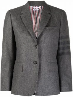 Thom Browne 4-Bar stripe cropped button-front blazer