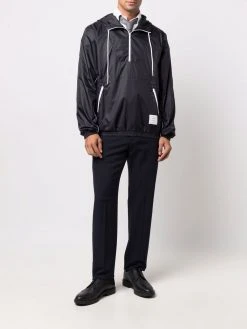 Thom Browne logo patch hooded jacket