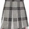 Thom Browne check pleated skirt