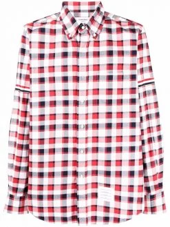 Thom Browne check-print long-sleeve shirt