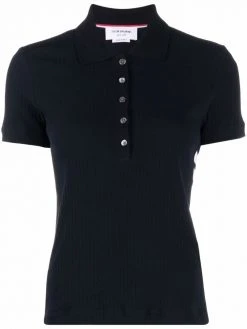 Thom Browne fine-ribbed polo shirt