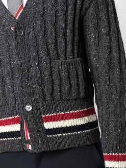 Thom Browne RWB stripe cable-knit cardigan