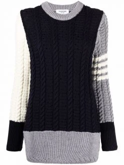 Thom Browne 4-bar stripe colour block knitted jumper