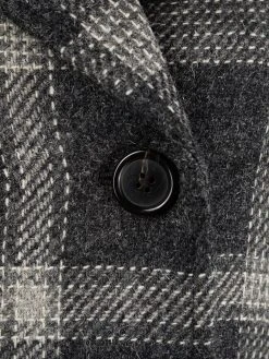 Thom Browne check pattern doubled breasted belted coat