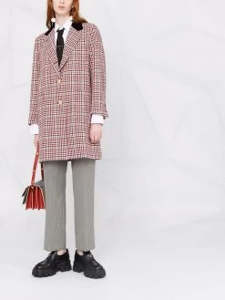 Thom Browne check button-front coat