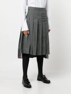 Promo ⭐ Thom Browne 4 Bar stripe pleated skirt pleated skirts of women ⭐ 7 Thom Browne 4-Bar stripe pleated skirt